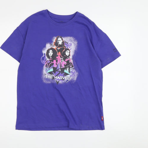 Marks & Spencer Marvel Girls Purple Graphic T-Shirt 11-12 Years