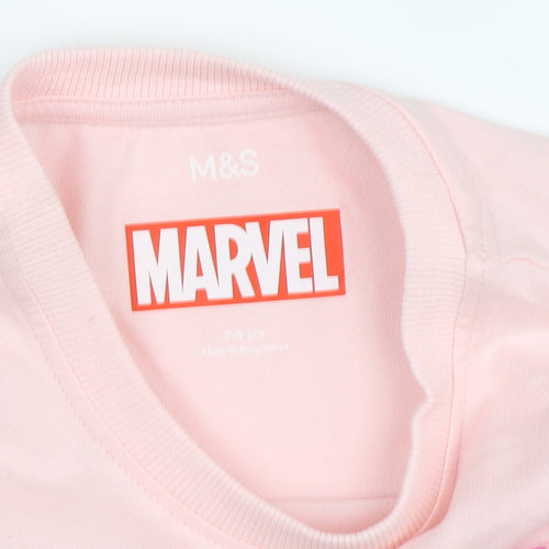 Marvel Pink Graphic T-Shirt for Girls 7-8 Years