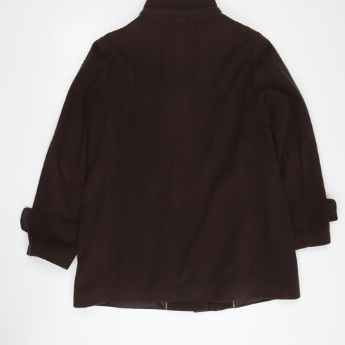 Viyella Women’s Brown Wool Blend Mid-Length Coat 16