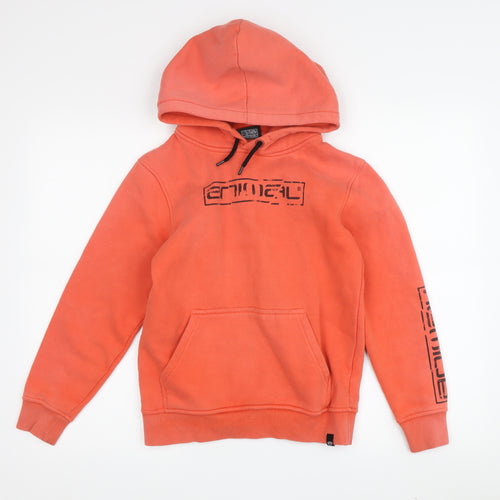 Animal Boys Orange Hoodie 9-10 Years Fleece Pullover