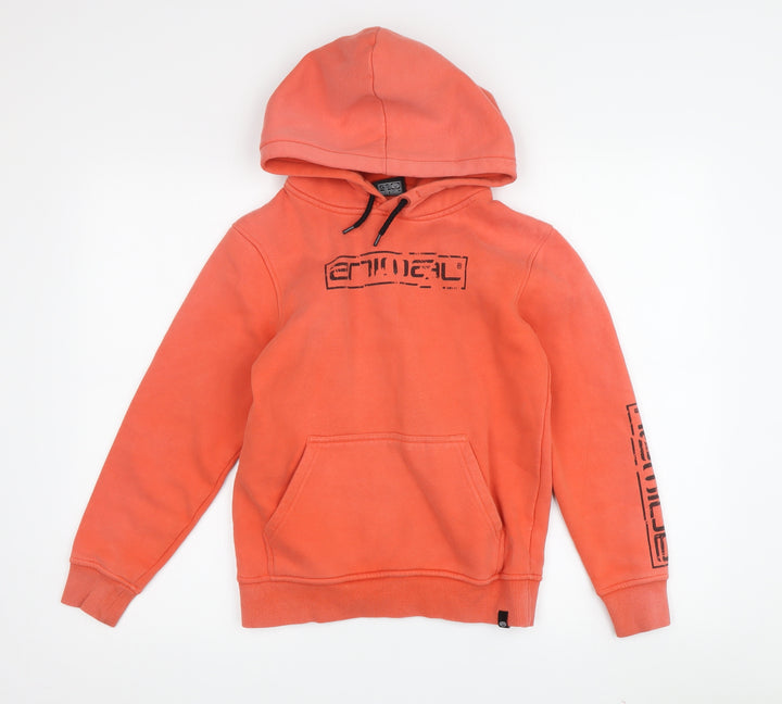 Animal Boys Orange Hoodie 9-10 Years Fleece Pullover