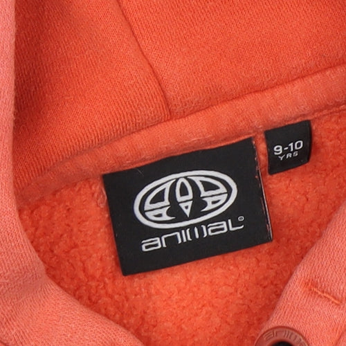 Animal Boys Orange Hoodie 9-10 Years Fleece Pullover