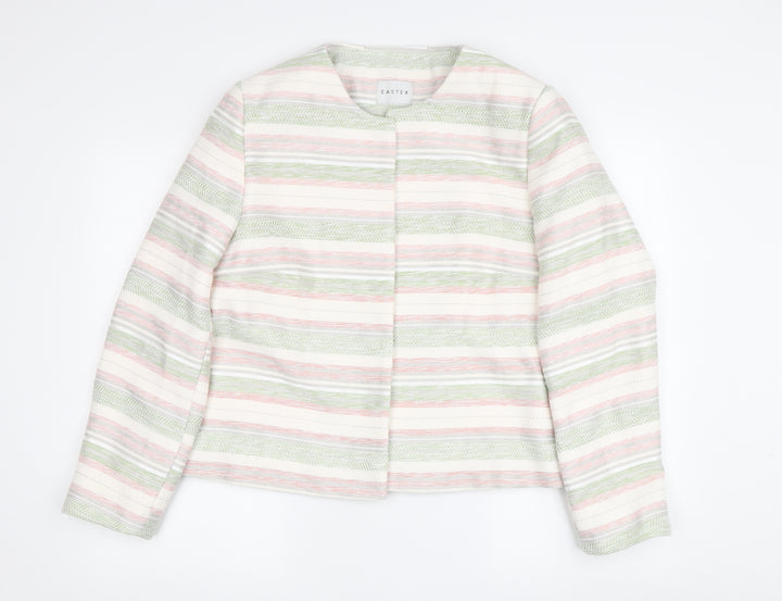 Eastex Women's Multicoloured Striped Jacket - Size 16