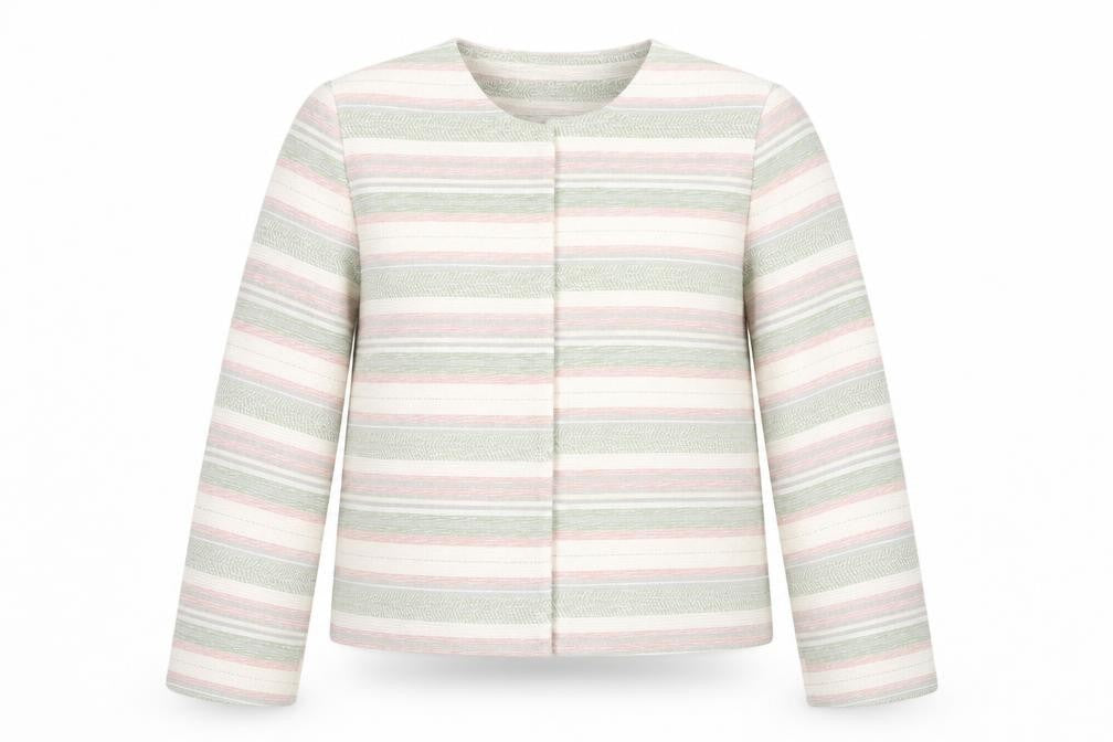 Front view of Eastex Women's Multicoloured Striped Jacket -, size 16