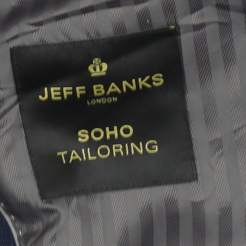 Jeff Banks Men's Blue Blazer, 48 Regular Fit, Classic Style