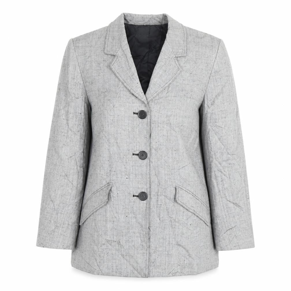 Front view of Viyella Women's Grey Blazer, size 12, Business Attire