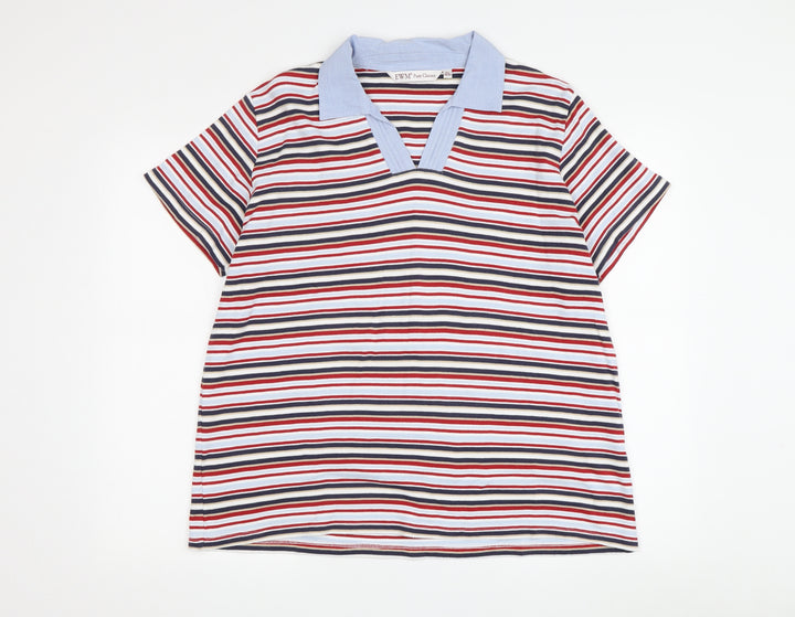 EWM Womens Multicoloured Striped Polo Shirt XL