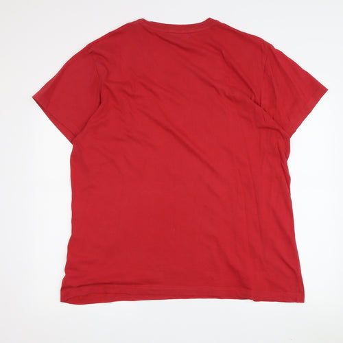 Pierre Cardin Men's Red XL V-Neck T-Shirt