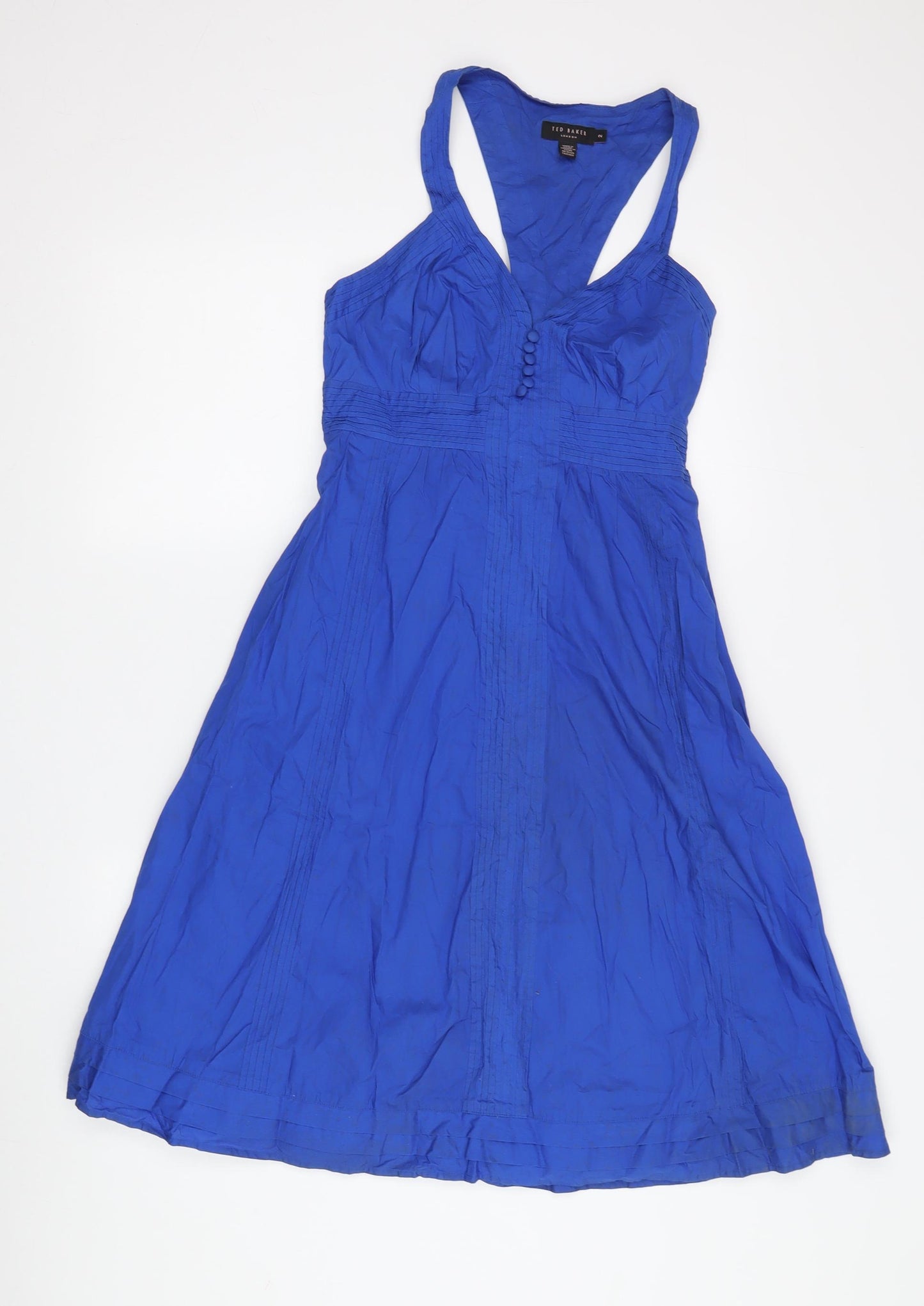 Ted Baker Blue A-Line Midi Dress, Size 2, Women's Occasion Wear