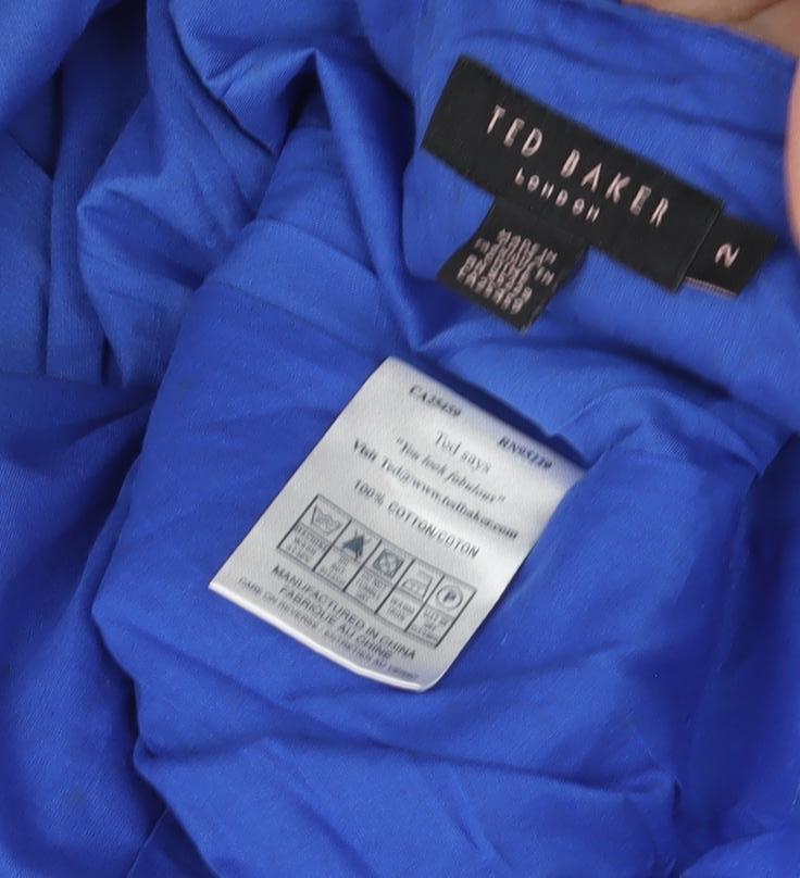 Ted Baker Blue A-Line Midi Dress, Size 2, Women's Occasion Wear
