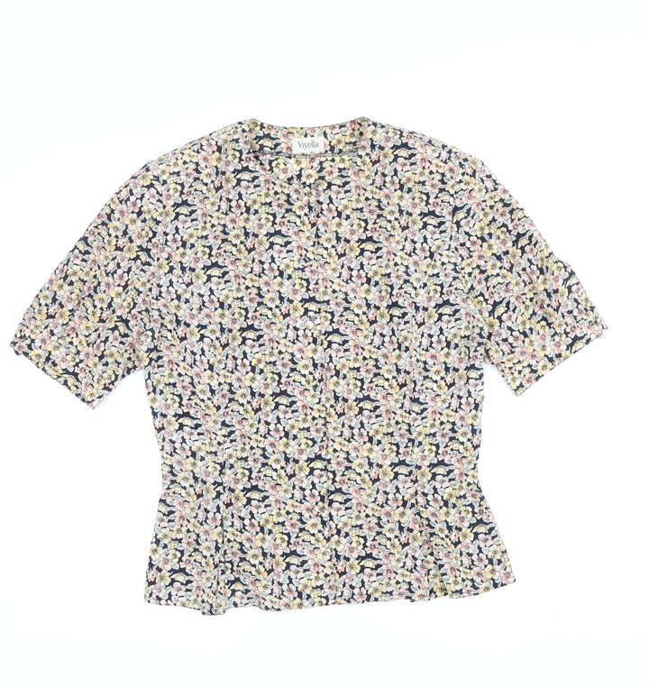 Viyella Women's Multicoloured Floral Blouse - Size 8
