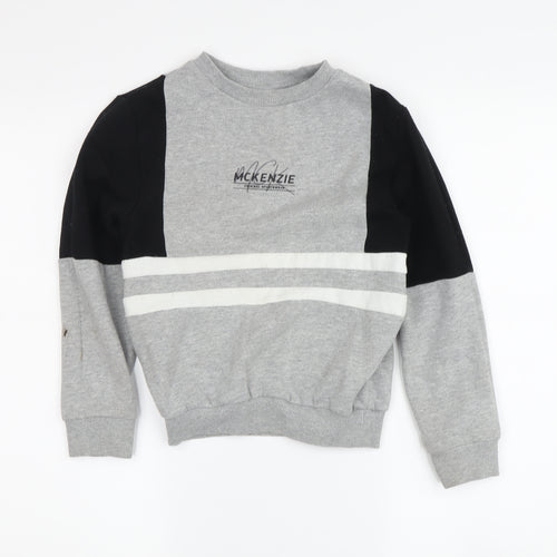 McKenzie Boys Grey and Black Pullover Sweatshirt 8 Years