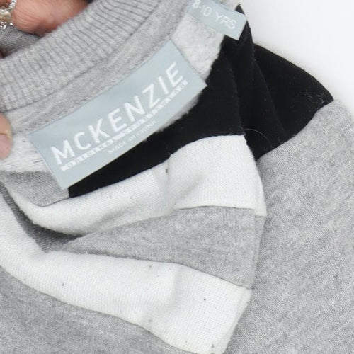McKenzie Boys Grey and Black Pullover Sweatshirt 8 Years