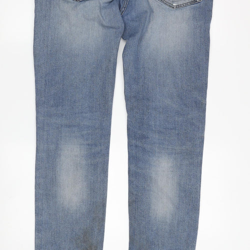 Fat Face Men's Blue Slim Fit Distressed Denim Jeans