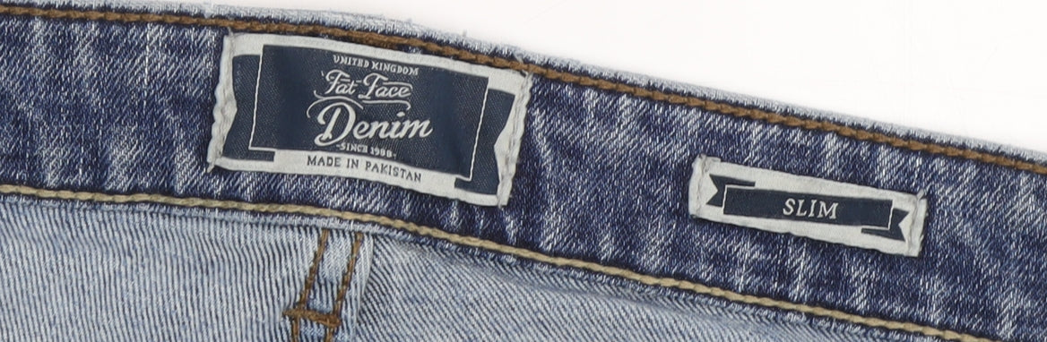 Fat Face Men's Blue Slim Fit Distressed Denim Jeans