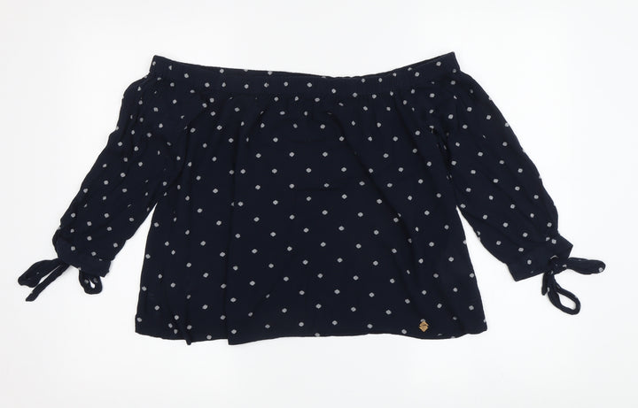 Superdry Women's Blue Off the Shoulder Blouse S