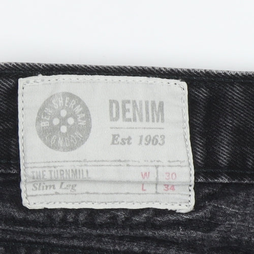 Ben Sherman Men's Black Slim Straight Jeans, Size M