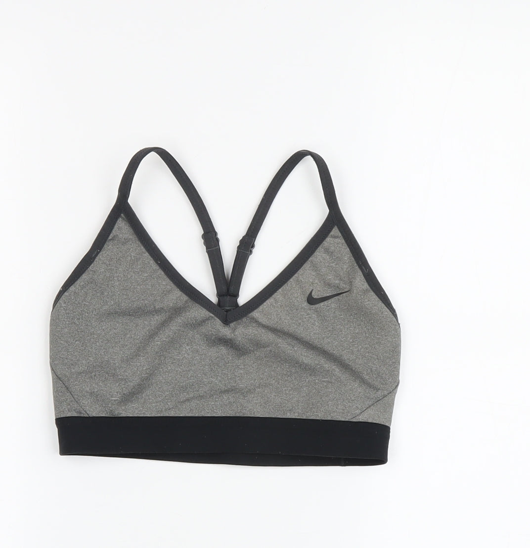 Nike Girls Grey Tank Top - S, Grey, Athletic V-Neck