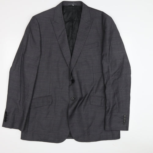 Jaeger Men's Grey Wool Blazer - Size 44R Regular Fit