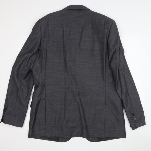 Jaeger Men's Grey Wool Blazer - Size 44R Regular Fit