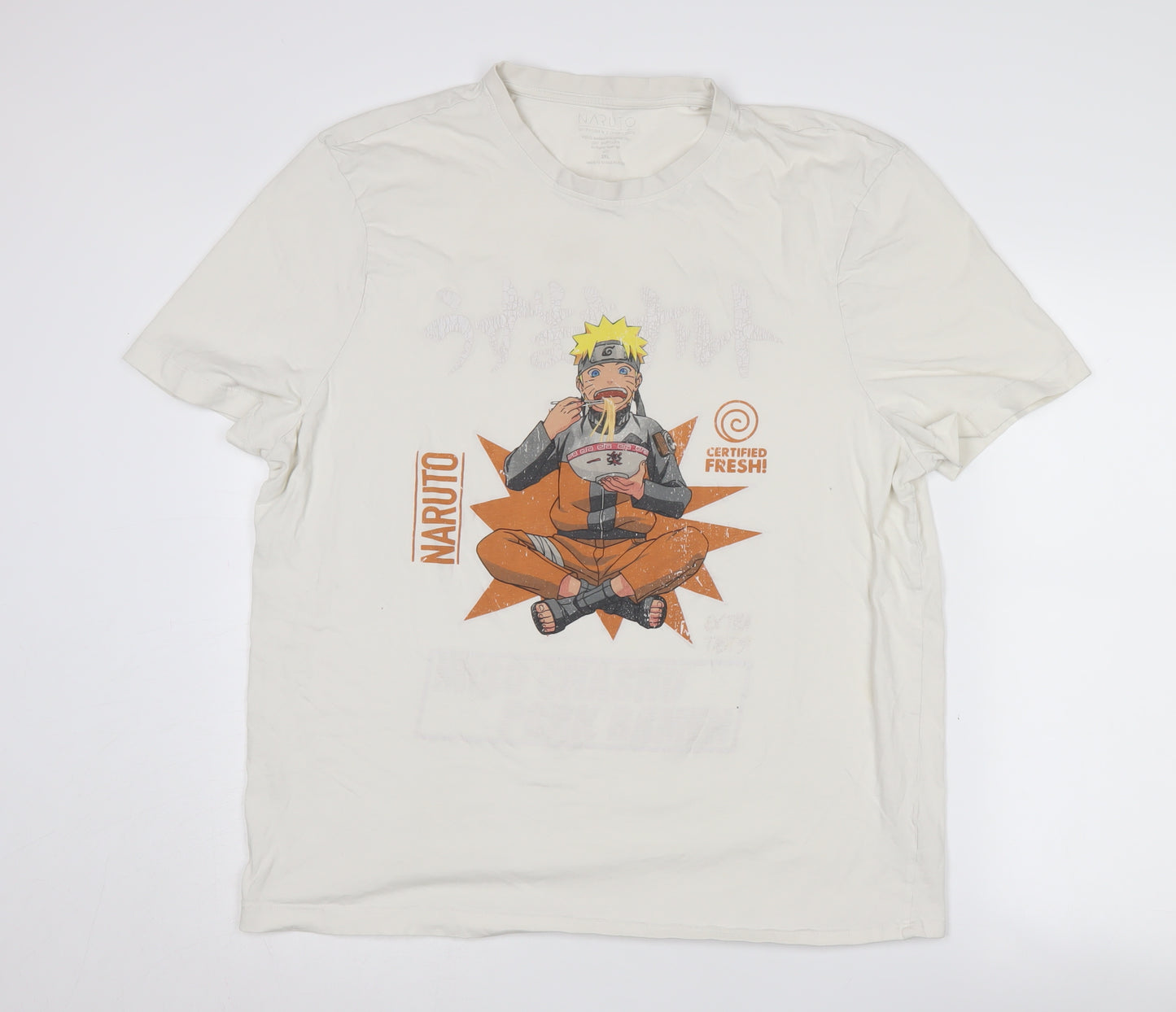 Naruto Men's White 3XL Anime Graphic Print T-Shirt