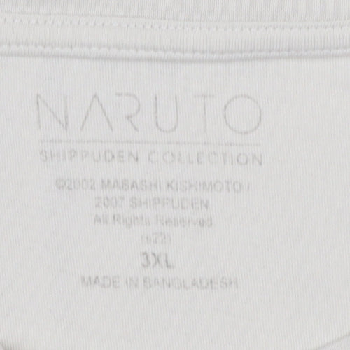 Naruto Men's White 3XL Anime Graphic Print T-Shirt