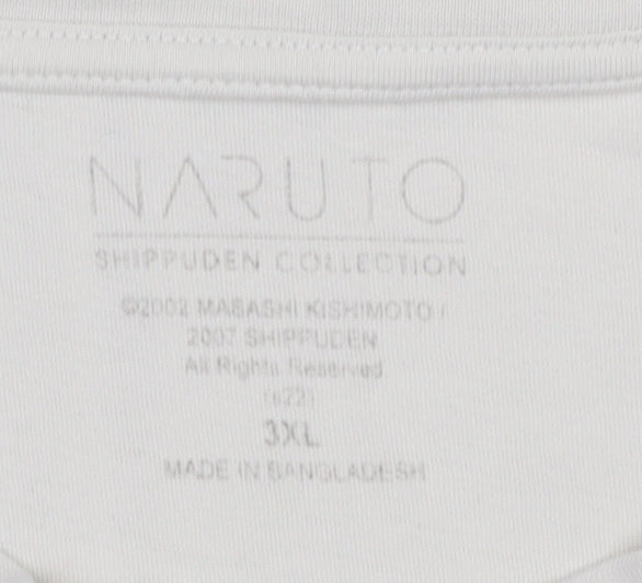 Naruto Men's White 3XL Anime Graphic Print T-Shirt