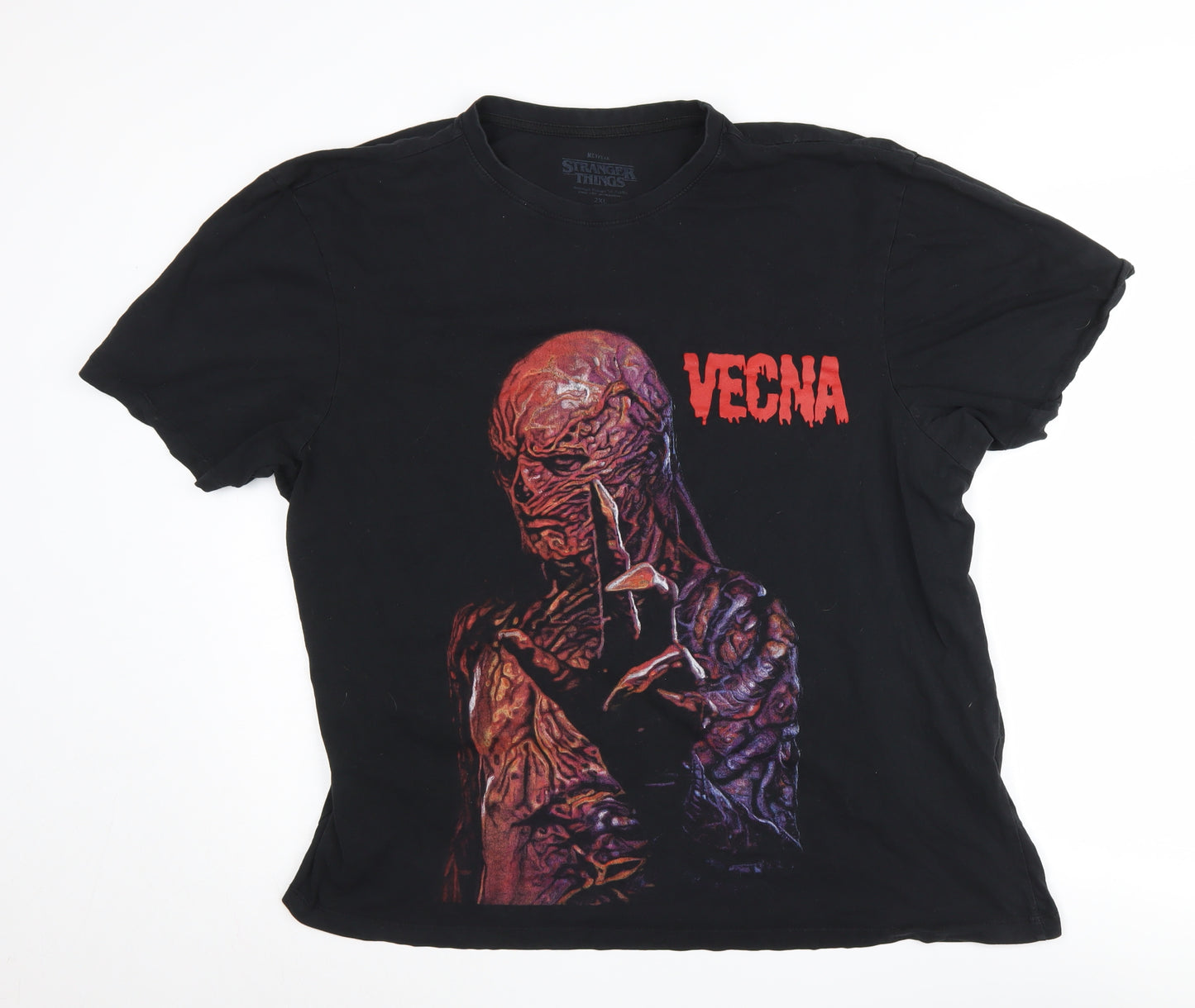 Netflix Stranger Things Vecna T-Shirt, 2XL Black Horror