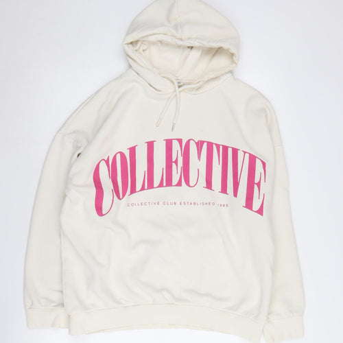 River Island Women’s Ivory Logo Hoodie, Size 3, Pullover