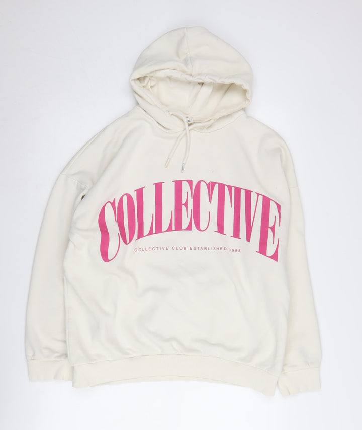 River Island Women’s Ivory Logo Hoodie, Size 3, Pullover