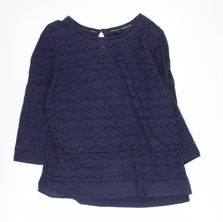 Next Women's Blue Cotton Blouse, Size 14, Lined