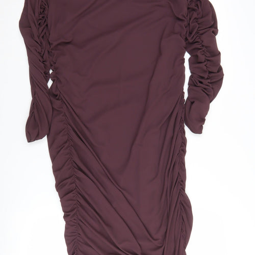 River Island Women's Purple Off Shoulder Dress Size 18
