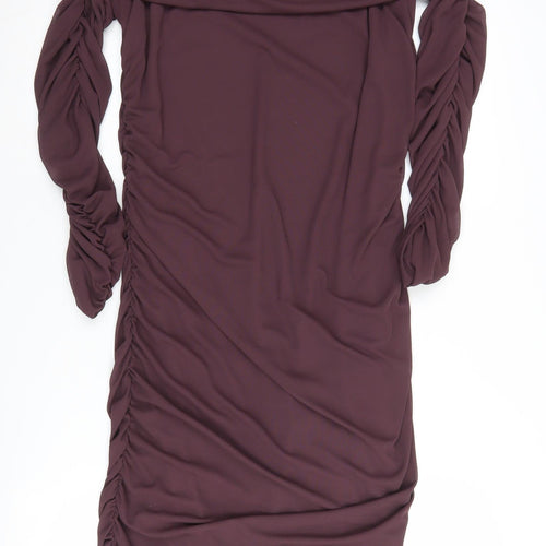 River Island Women's Purple Off Shoulder Dress Size 18
