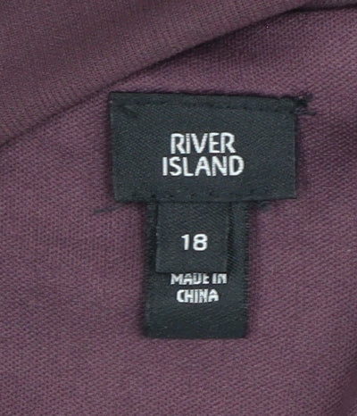 River Island Women's Purple Off Shoulder Dress Size 18