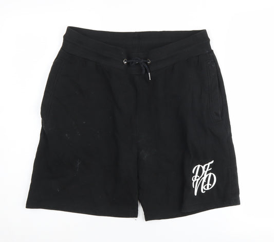 DFND Men's Black Sweat Shorts, Size L Casual Gym Wear