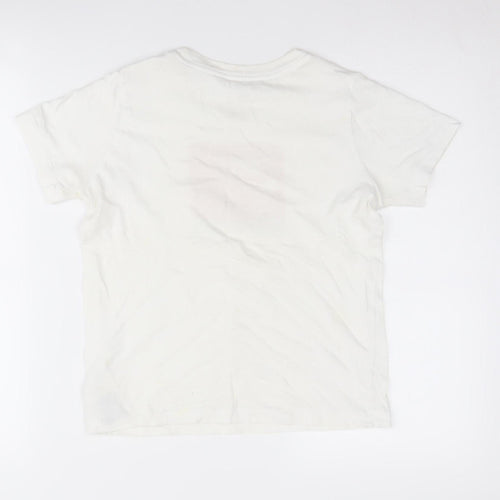 Nike Boys' White Graphic Print T-Shirt, Size S, Casual Style