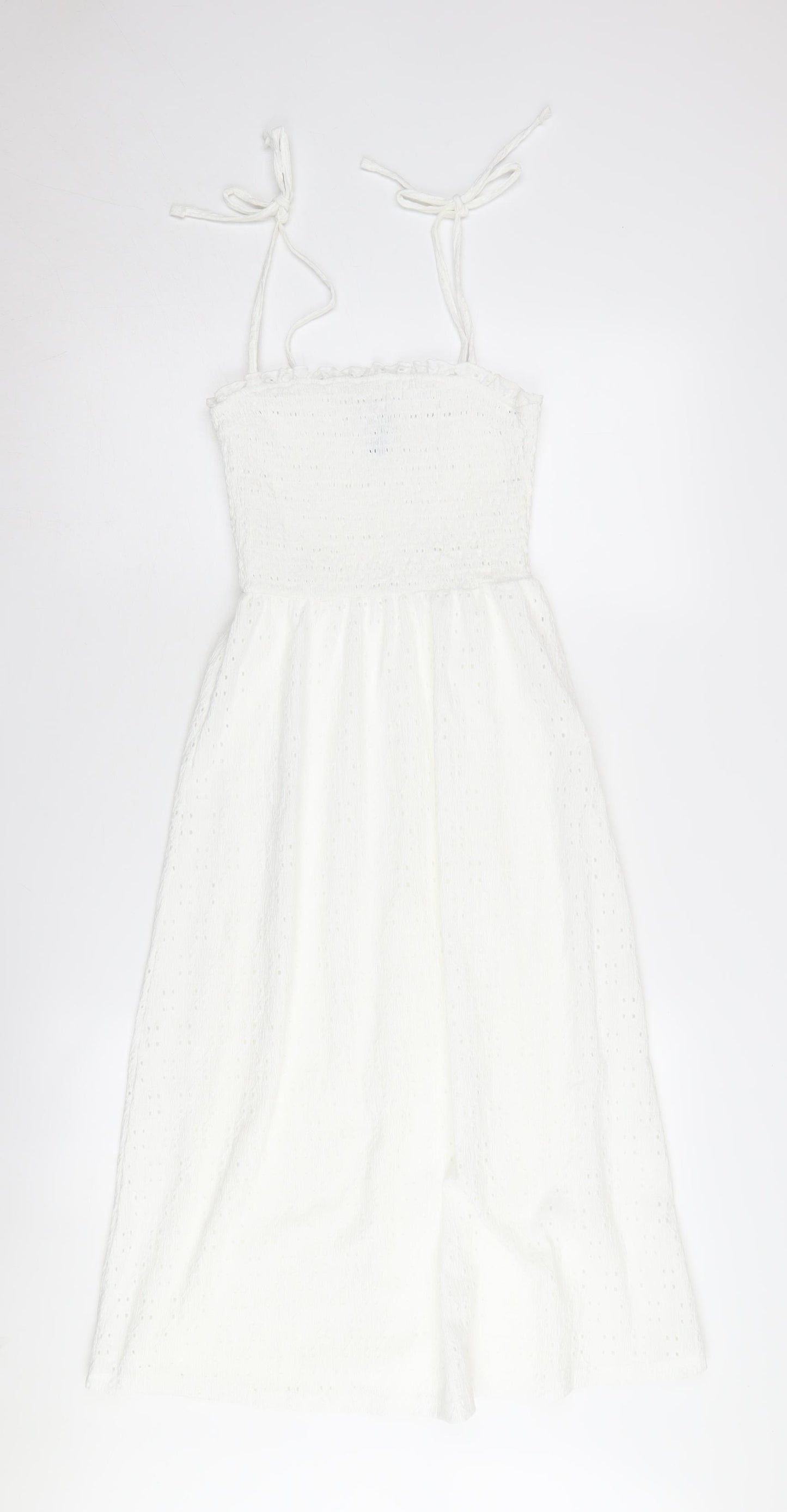 H&M Women's White Midi Slip Dress XXS Summer