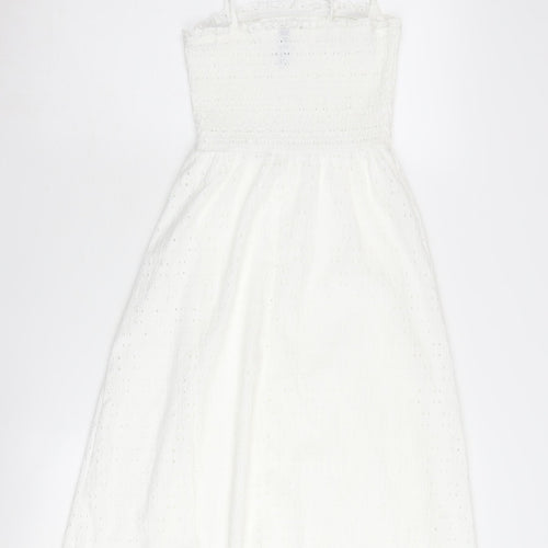 H&M Women's White Midi Slip Dress XXS Summer