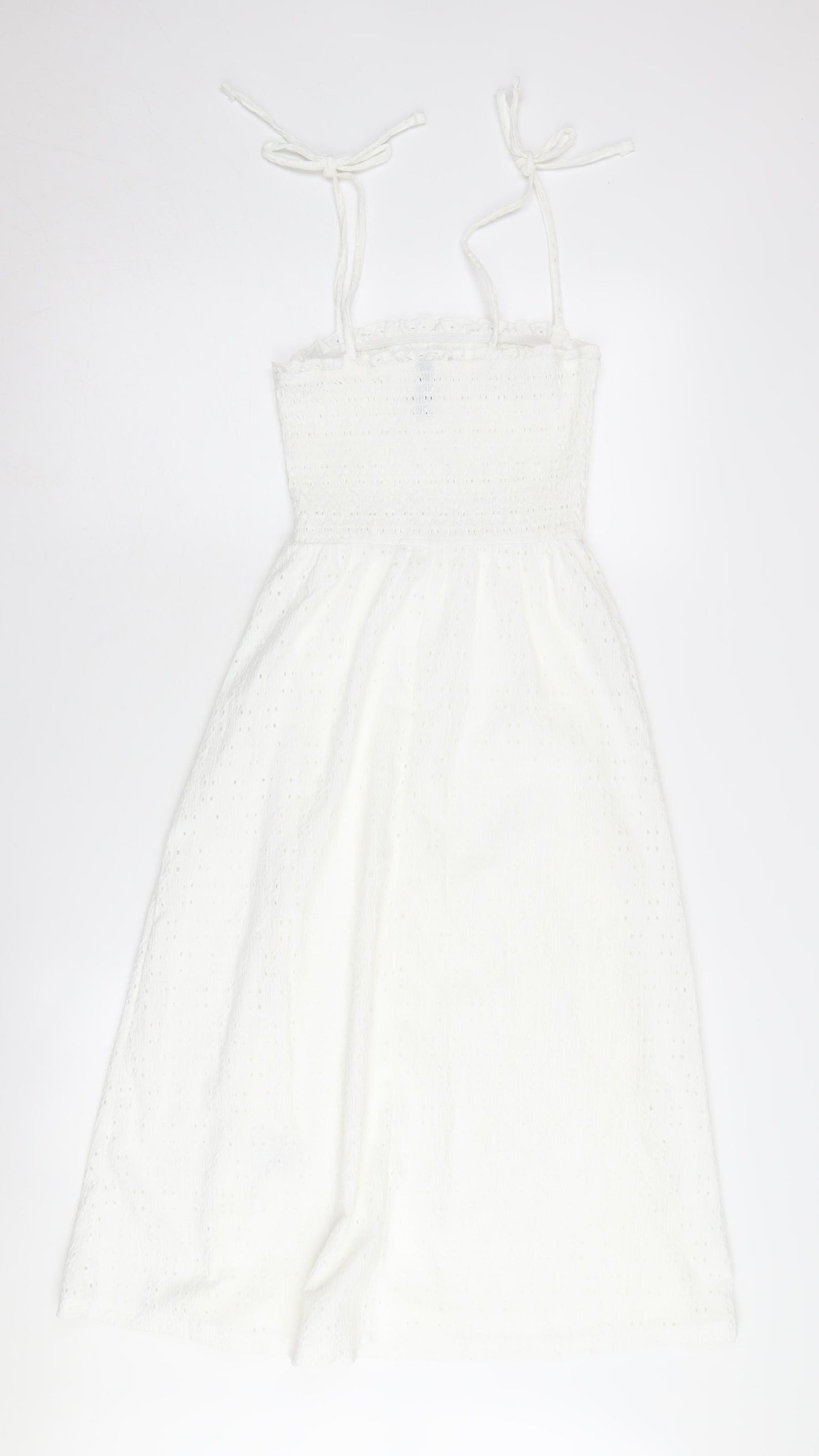 H&M Women's White Midi Slip Dress XXS Summer