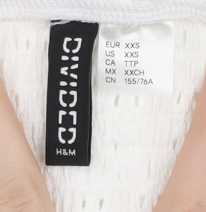 H&M Women's White Midi Slip Dress XXS Summer