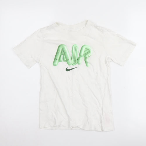 Nike Boys White T-Shirt S, Sports, Breathable, Graphic Print