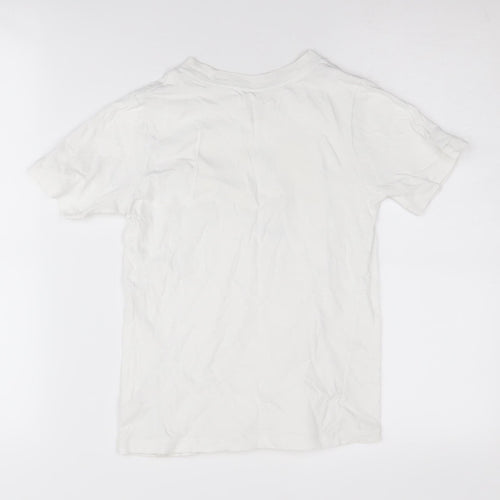 Nike Boys White T-Shirt S, Sports, Breathable, Graphic Print
