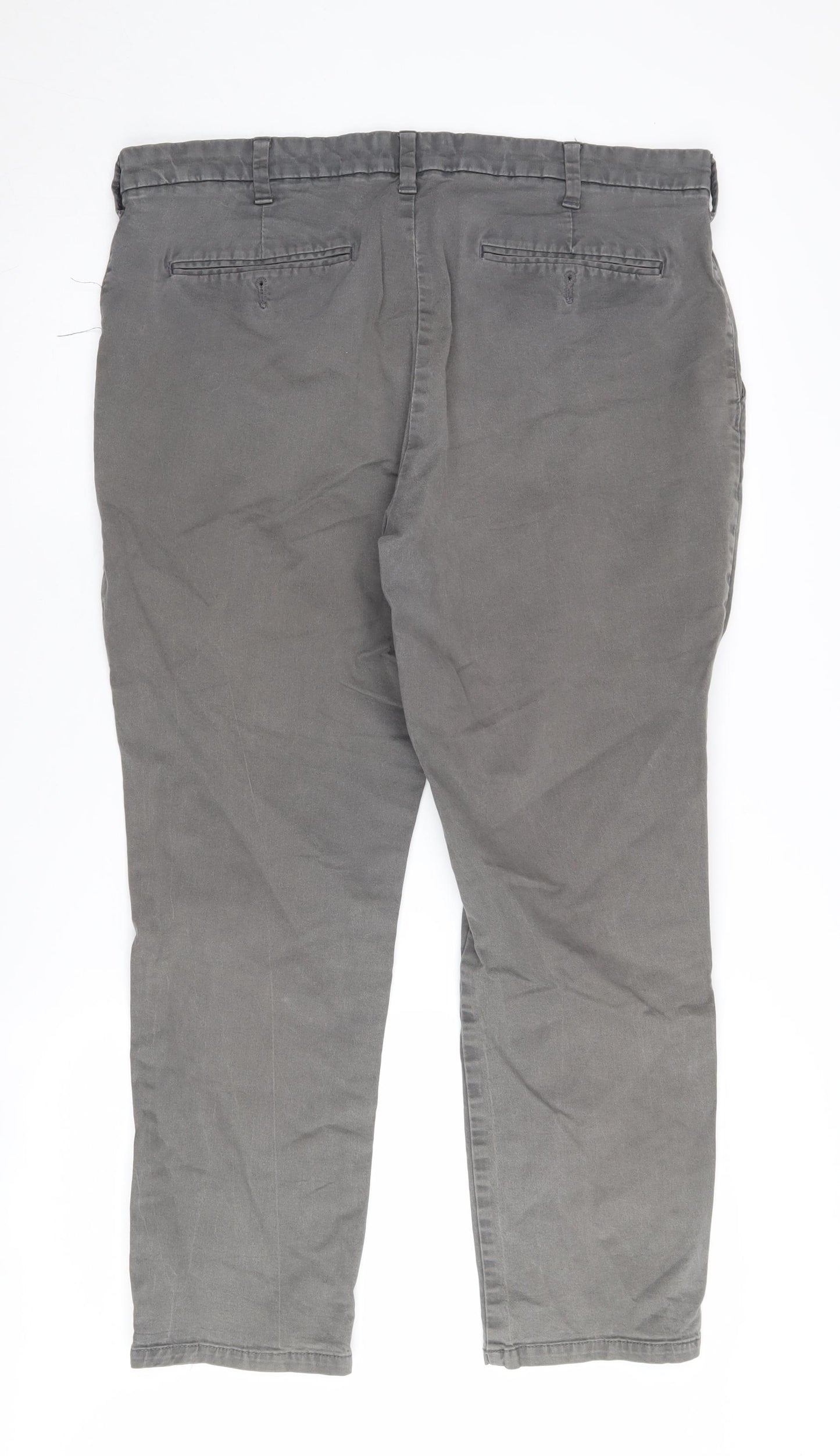 Marks and Spencer Men's Grey Slim Chino Trousers