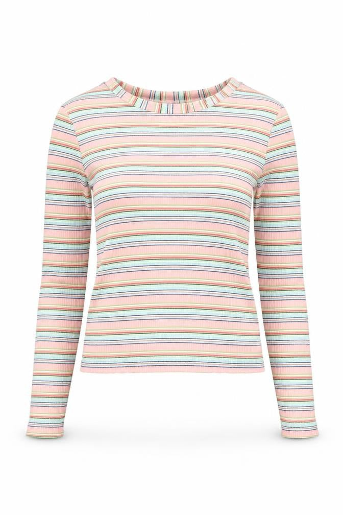 Front view of Stradivarius Women's Multicoloured XS Cropped T-Shirt
