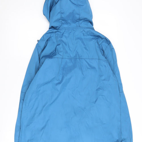 iWoo Women's Blue Hooded Basic Jacket Size S Regular Fit