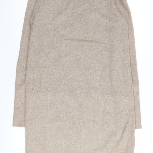 Paraphrase Women's Beige Long Sleeve Beaded Shift Dress