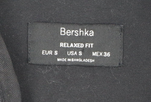 Bershka Men's Black Beige Graphic Sweatshirt S