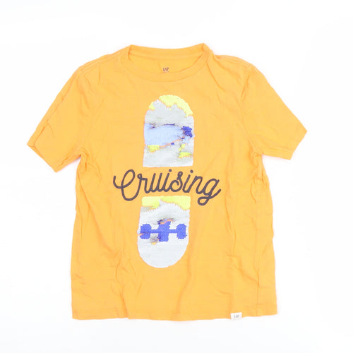GAP Boys Orange Graphic Print T-Shirt 6-7 Years