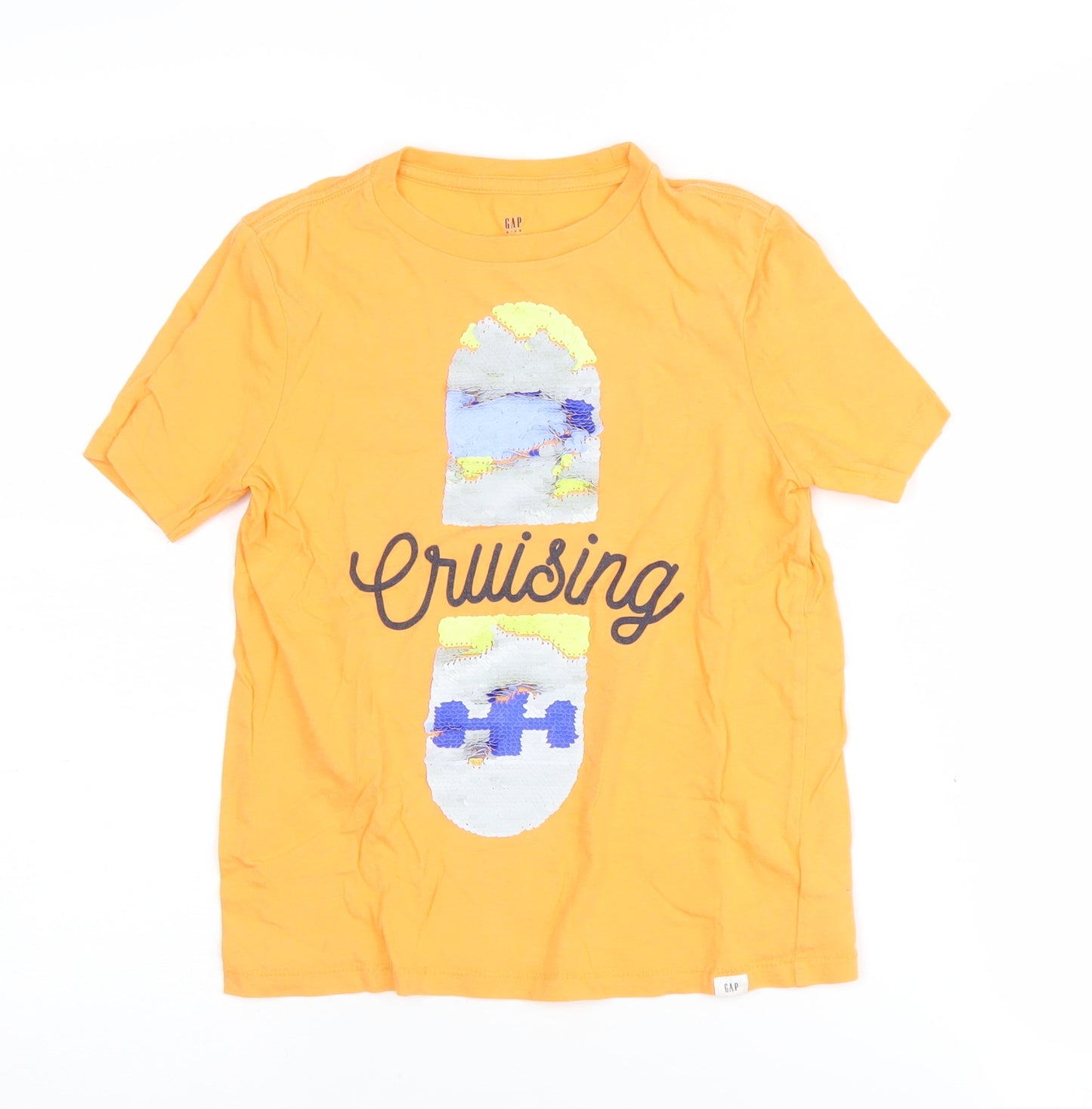 GAP Boys Orange Graphic Print T-Shirt 6-7 Years