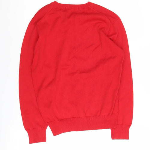 Gant Boys Red V-Neck Cotton Pullover Jumper 10-11 Years